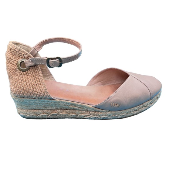 Women’s Tan Leather/Fabric Espadrilles w/Ankle Straps Made in Spain Size 40/US9 - Picture 6 of 13